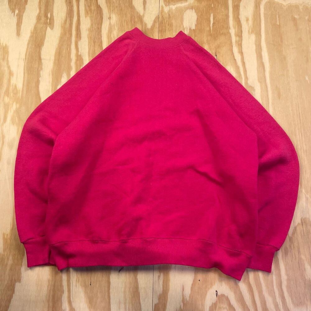 Vintage 1980s Tultex Blank Crewneck Sweatshirt – Hot Pink – Made in USA–Men’s L